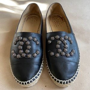 100% Authentic Chanel Leather Espadrilles size 38